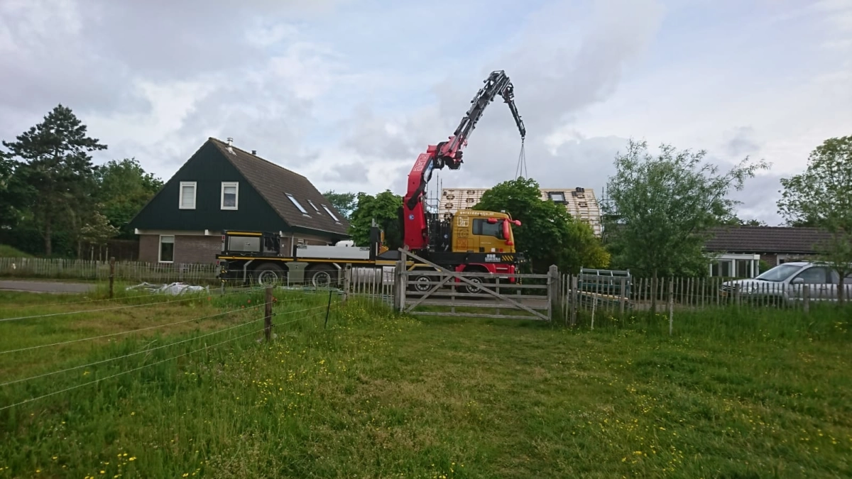 Boom uit tuin hijsen